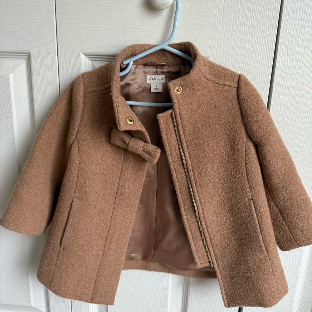 J.Crew Factory Girl Pea Coat with Bow